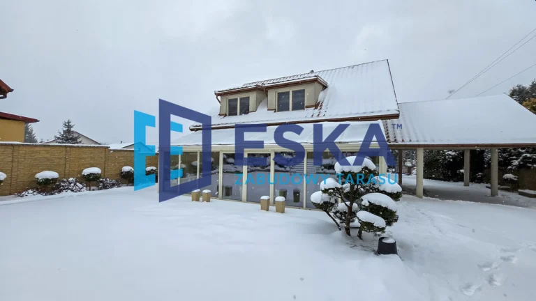 Piaseczna Górka aluminiowy ogród zimowy ze szkła zimą ESKA Zabudowy Tarasu