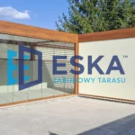 Chlewice wolnostojąca pergola ogrodowa WOOD sideglass ruchome lamele boczne rolety ZIP ESKA Zabudowy Tarasu